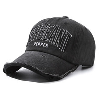 Gorra de Béisbol de 6 Paneles con Agujeros Lavados, Estilo Vaquero Coreano Vintage, Unisex, 100% Algodón, Ropa Urbana Hip Hop, Común para Todas las Temporadas, Protección Solar, Metal