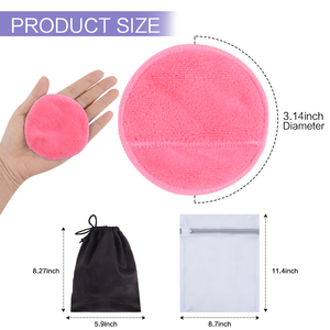 Tampons démaquillants réutilisables avec logo personnalisé avec sac à linge <span class=keywords><strong>lavable</strong></span> - Product Image 2