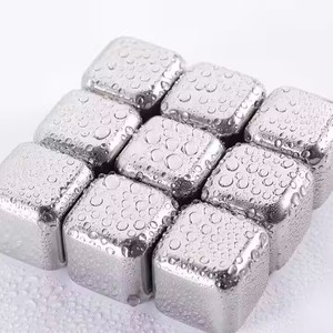 Accessori da Bar quadrati rotondi in argento 304 acciaio inossidabile cubetti di ghiaccio personalizzati 25mm Whiskey agghiacciante pietra per feste - Product Image 5