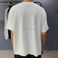 T-shirt en coton à manches courtes et épaules tombantes de haute qualité avec logo personnalisé imprimé, streetwear pour hommes, tee-shirt surdimensionné pour un usage quotidien en été