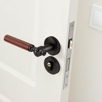 Nouvelle serrure de chambre en noyer antique, serrure de porte intérieure silencieuse, serrure de porte et de maison à système séparé