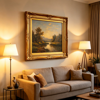 Cadre Baroque de luxe en bois royale, sculpture en bois Antique ornementale de Style européen pour la peinture à l'huile, 4 pièces