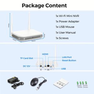 <span class=keywords><strong>NVR</strong></span> Tuya Wifi 32 <span class=keywords><strong>canaux</strong></span> intelligents <span class=keywords><strong>16</strong></span> ports 4K sans fil avec écran pour la maison - Enregistreur - Product Image 6