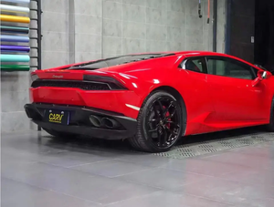 PET Car Packaging Carmine Vinyl Gloss High Bright Red Car PVC Película de cubierta de embalaje que cambia de color - Product Image 5