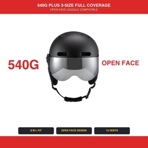 Casco <span class=keywords><strong>de</strong></span> esquí ligero al por mayor con 12 ventilaciones, carcasa <span class=keywords><strong>de</strong></span> ABS, forro <span class=keywords><strong>de</strong></span> felpa larga, casco <span class=keywords><strong>de</strong></span> snowboard abierto para adultos, 3 tallas, 8 colores, OEM ODM - Product Image 4