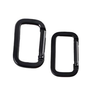 Black Square Aluminum <b>Carabiner</b> Hook 50kg Load Capacity For Backpack Water Bottle Keychain Accessory - Product Image 3