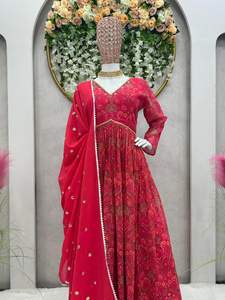 อุปทานโรงงานขายส่ง Alia Cut Anarkali Kurtis Pent พร้อม Dupatta สําหรับสํานักงานและชุดปกติจากอินเดีย - Product Image 4