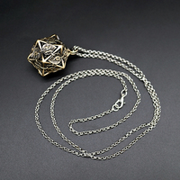 Ensemble de mini-dés creux en métal de 6 mm, pendentif, jeu de rôle DND Cthulhu, dés à plusieurs faces, collier