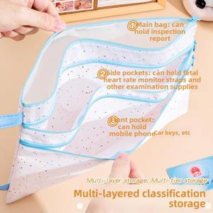 Sac de rangement pour documents de grossesse : formulaires de suivi, carnet d'échographie prénatale, kit de soins antenatals, pochette pour dossiers de grossesse - Product Image 2