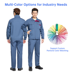 Ropa protectora de trabajo de manga larga de verano personalizada, traje de camuflaje de <span class=keywords><strong>soldador</strong></span> de poliéster y algodón, uniforme resistente a la ropa de trabajo - Product Image 3