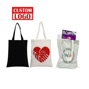 Sac fourre-tout personnalisé en toile de coton vendu en gros Sac cadeau promotionnel à provisions avec image personnalisée