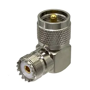 Adattatore Connettore a 90 Gradi ad Angolo Retto, Un Pezzo, Spina Maschio PL259 <span class=keywords><strong>PL</strong></span>-259 a Presa Femmina UHF SO-239 SO239, Terminale per Cavo Coassiale RF - Product Image 2