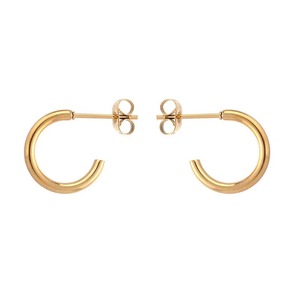 Boucles d'oreilles semi-circulaires en acier inoxydable tendance, style simple en forme de C, bijoux polyvalents pour femmes - Product Image 1