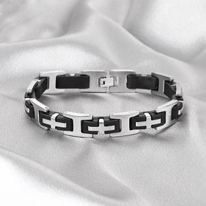 Conjunto de Pulseras de Acero Inoxidable 316L para Hombre, Diseño de Cadena de <span class=keywords><strong>Bicicleta</strong></span>, Cierre Industrial en Forma de H, Joyería Masculina, Venta al Por Mayor, Personalización OEM - Product Image 3