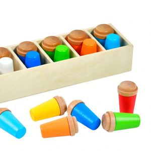 Jeu de mémoire pour enfants X515, jeu de correspondance des couleurs, jouet cognitif, jeu de table interactif familial, jouets éducatifs en bois pour enfants - Product Image 2