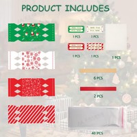 MM Lot de 4 boîtes à monnaie de Noël avec 40 sacs transparents, boîte surprise à monnaie à tirer pour enfants, cadeaux de fête de Noël, vente en gros usine