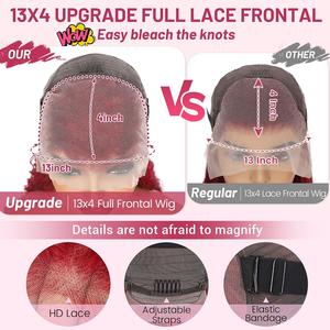 Pelucas de Encaje Frontal Coloridas con Cabello de Bebé para Mujer, Cabello Humano Pre-Arrancado, Color Morado, 13x4 HD Frontal, Pelucas sin Pegamento de Cabello Humano - Product Image 6