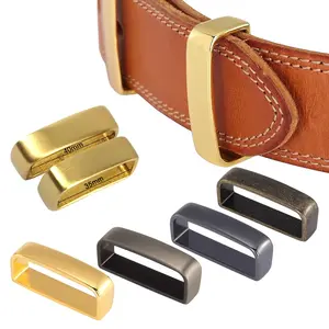 Fashion Handbag Accessories Brass Zinc Alloy Slider Gold Plating Metal Square Rectangle Buckle Metal Belt Keeper Belt Loop