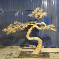 Sculpture d'arbre en bois debout, arbre artificiel en pin bonsaï pour la décoration de la maison, de l'hôtel et du restaurant