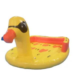 new version big yellow duck inflatable floating island lake/sea float seats up for inflatable pool float with custom design