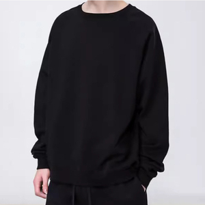 Unisex Streetwear <b>Trendy</b> American Style Solid Color Crew Neck Sweatshirt Heavyweight Raglan Sleeve Cotton French Terry <b>Hoodie</b> - Product Image 3