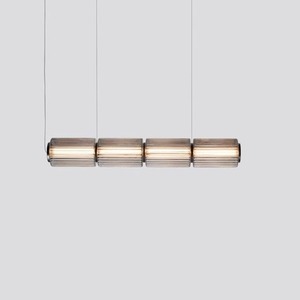 โคมไฟระย้าแก้วศิลปะสไตล์มินิมอลทันสมัยสำหรับห้องรับประทานอาหารและห้องนั่งเล่น ดีไซน์แบบเสาแคนาดาใหม่ แสงสีขาวอบอุ่น โคมไฟตัวอย่างสำหรับห้องตัวอย่าง - Product Image 3