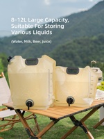 Sac de stockage d'eau pliable, résistant aux fuites, conteneur d'eau portable pliable, équipement de camping en plein air pour pique-nique, randonnée, urgence