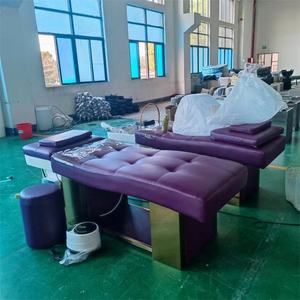 Kisen – nouveau meuble de salon de coiffure, <span class=keywords><strong>shampoing</strong></span> <span class=keywords><strong>violet</strong></span> avec circulation d'eau, lavage du dos, bol blanc à vendre - Product Image 5