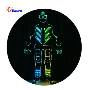 Programmable Cahaya Fiber Optic Tron Dance Cocok untuk Lampu LED Anak Laki-laki Group Kostum Tari untuk Tari Rave Pakaian