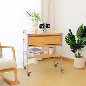 Bàn đầu giường hiện đại bền bỉ với khung thép không gỉ và ngăn kéo cho nhà, khách sạn, căn hộ - Product Image 2