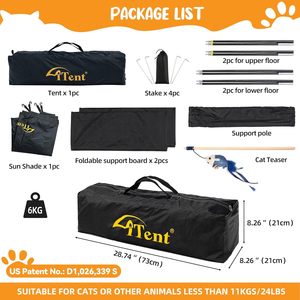Itent Chat Enclos Chaton Chat Tour Tente 3 Niveaux Écologique Chat Cage Portable Pliable Deux Portes Conception 15kg Capacité Tout - Product Image 6