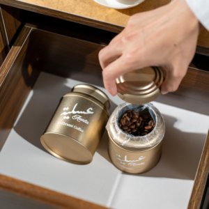 Caja de Metal Mate de Doble Tapa Hermética de 0.25mm de Grosor para Granos de Café, Latas Cilíndricas de Grado Alimenticio para Té, 150G de Matcha en Polvo - Product Image 2