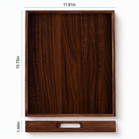 Plateau rectangulaire en bois de noyer pour thé à bulles, gâteaux, pain, petit-déjeuner, collations, fournitures hôtelières, plateau à thé pour restaurant