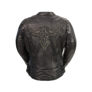 Vestes de moto imperméables en cuir PU pour femmes, de haute qualité, respirantes, avec fermetures éclair longues de couleur noire - Product Image 2