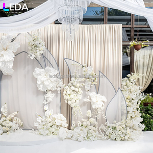 LEDA New Design Outdoor Events Decoration Metal-<b>Framed</b> Polycarbonate Sheet White Iron <b>Backdrop</b> for Wedding - Product Image 3