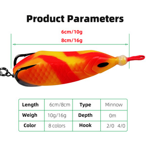 Nuovo Design 10g/16g <span class=keywords><strong>pesca</strong></span> morbido rana esca artificiale in Silicone <span class=keywords><strong>con</strong></span> gancio per la depressione del sangue - Product Image 5
