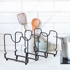 <b>Pot</b> <b>Lid</b> Rack Multi Layer Cookware Storage Stand With Stand Kitchen Organization Square Metal <b>Lids</b> Draining Rack - Product Image 3