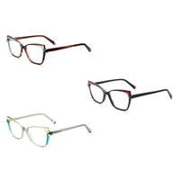 Luxe haut de gamme femmes oeil de chat acétate montures de lunettes Logo personnalisé nouveau Style lunettes optiques lunettes de mode pour diamant dame