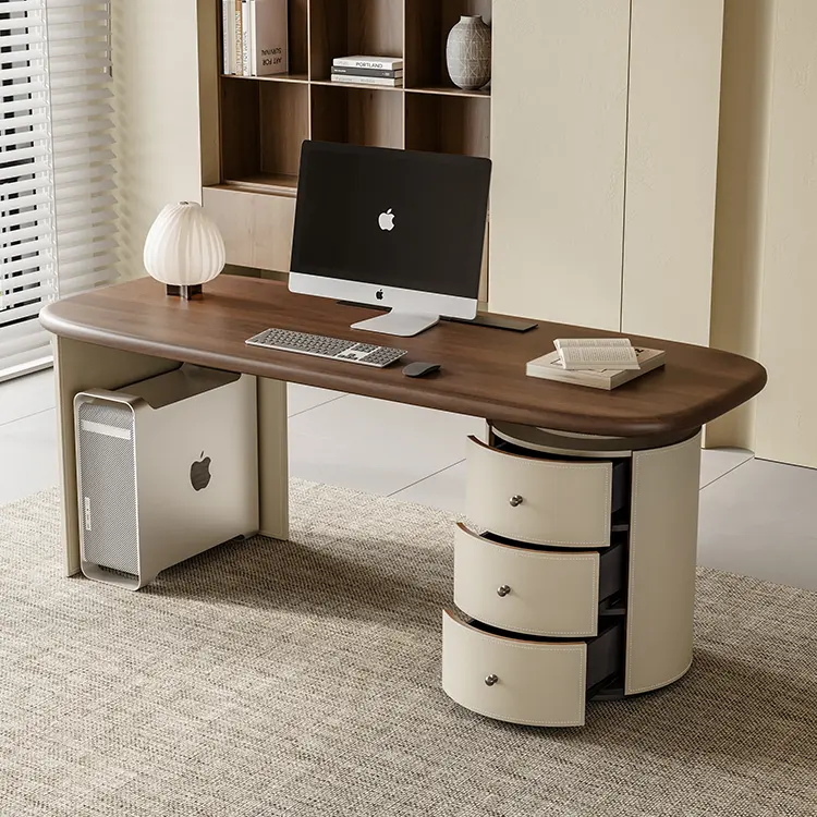 Classique I forme Table de bureau exécutif maison moderne bureau en bois massif bureau ergonomique multicouche en bois massif