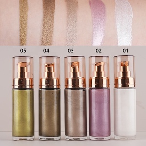 Vegan sắc tố cao chất lỏng <span class=keywords><strong>Highlighter</strong></span> Logo tùy chỉnh 5 màu làm sáng Bronzer mặt cơ thể hiệu ứng phát sáng <span class=keywords><strong>3</strong></span> năm bảo hành tùy chỉnh - Product Image 2