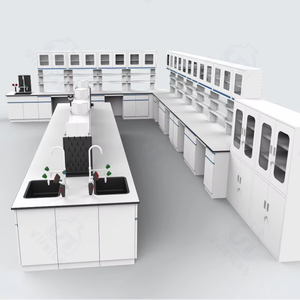 Grande capacité de roulement Table centrale de laboratoire facile à installer banc mural étagère évier pour l'école équipement de laboratoire de table monté au sol - Product Image 1