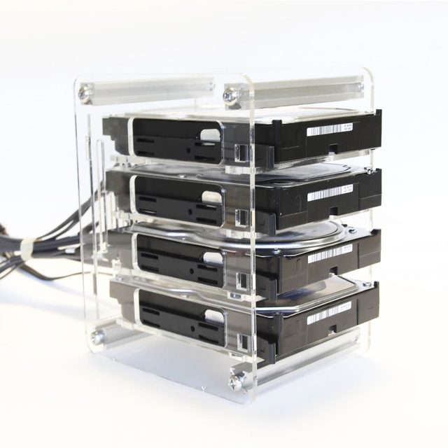 Pull-out 3.5 HDD Bracket External Hard Disk Rack with Hard Disk Backplane 4 Disk Transparent Expansion Box SATA SAS HDD Cage