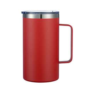 Custom High quality 24oz office school powder coated Business Double Wall Vacuum Stainless Steel Tumbler Cup mug with Handle