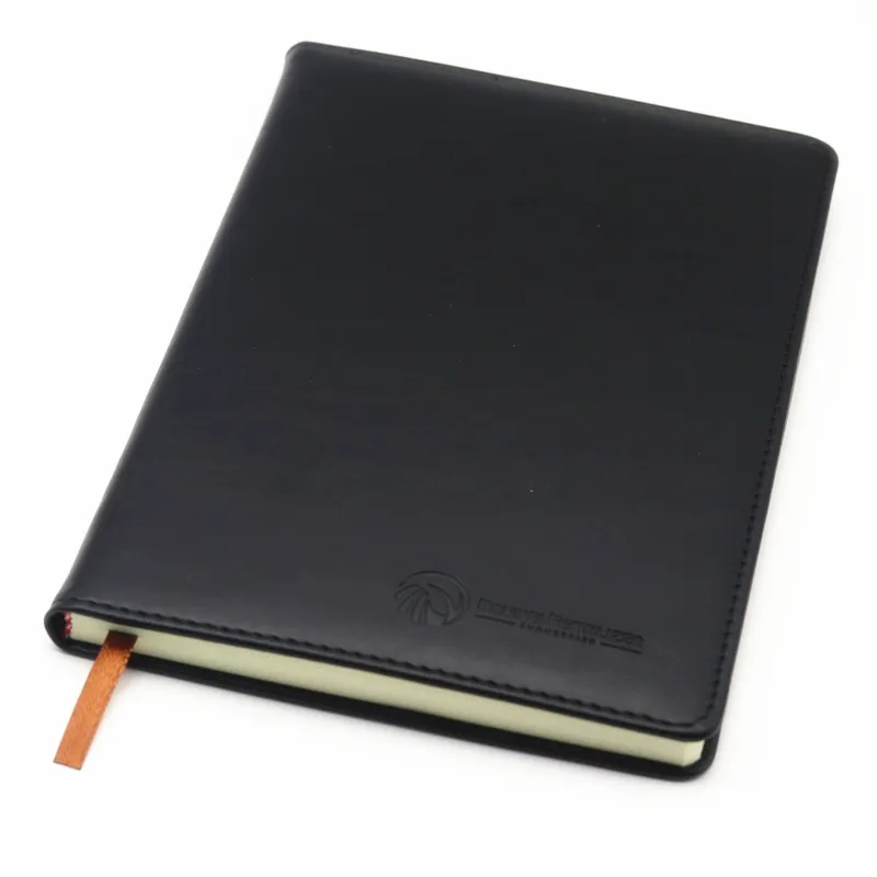 Zeamor - Caderno de planejamento em couro PU estampado com logotipo personalizado promocional em relevo para agenda de trabalho, capa dura com costura