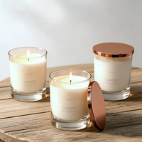 Bougie parfumée artisanale en cire de soja dans un bocal en verre de luxe, aromathérapie, logo personnalisé, marque privée, grand cadeau de mariage, cadeau de Noël