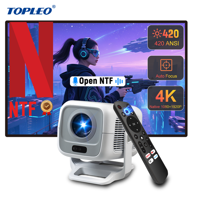 Topleo Smart Android 13 Projector Certified Led hd 1080p Home Theater Video Smart Portable 4k ultra Short Throw Projector