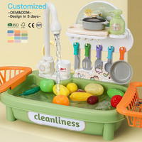 Ensemble de jouets pour évier de cuisine avec eau courante, jeu d'imitation, jouet électrique de lavage de vaisselle pour enfants OEM ODM