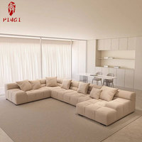 Elegante Sofá Seccional con Múltiples Cojines y Tapicería Suave para la Organización del Espacio de Ocio en el Hogar, para Salas de Estar