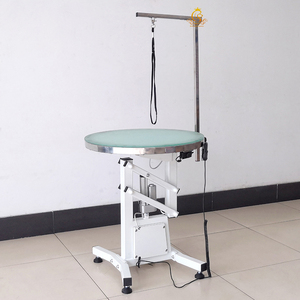 โต๊ะกรูมมิ่งสัตว์เลี้ยงแบบกลมพร้อมไฟ LED ควบคุมด้วยรีโมทไฟฟ้า ยี่ห้อ EUR PET ผลิตจากยาง สำหรับสุนัขและแมว พร้อมกรรไกร  ขายส่งจากโรงงาน รับผลิตตามสั่ง - Product Image 1