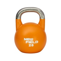 Nouveau modèle de kettlebell de compétition thermolaqué 28 kg, outil de fitness personnalisé avec identification facile du poids, pour swing, snatch et squat
